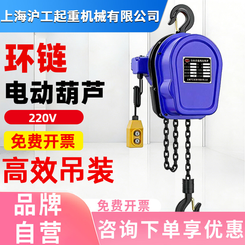 220V环链电动葫芦提升机小型电动倒链1吨2吨3吨5吨10吨小吊机家用