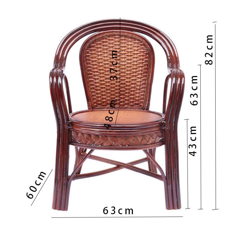 藤椅子椅老人休闲单人藤编咖啡靠背椅阳台书房天然真藤家用新款