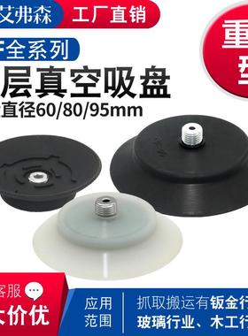 AFS 开箱机真空吸盘PF-60/80/95-M12*1.25强力硅胶吸嘴工业吸盘