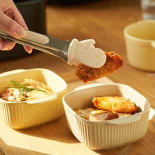 肆月食物防烫夹硅胶耐高温油炸烧烤牛排夹家用厨房食品夹子面包夹