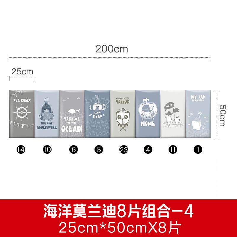 0lwh儿童床头板防撞墙贴软包靠背自粘宝宝房间护墙贴榻榻米墙围软