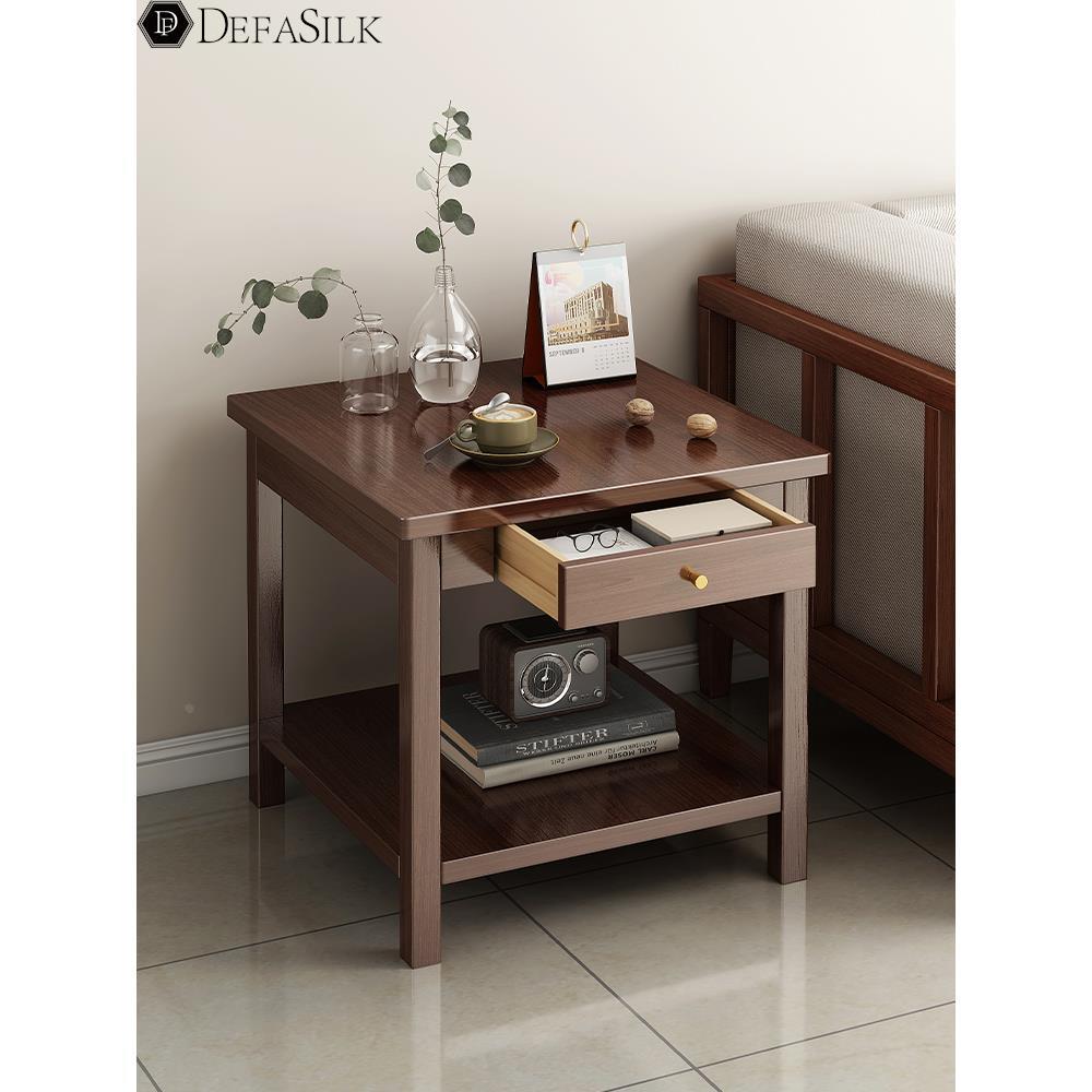 客厅沙发边几侧边柜迷你茶几桌子新中式老式极简新款抽屉轻奢