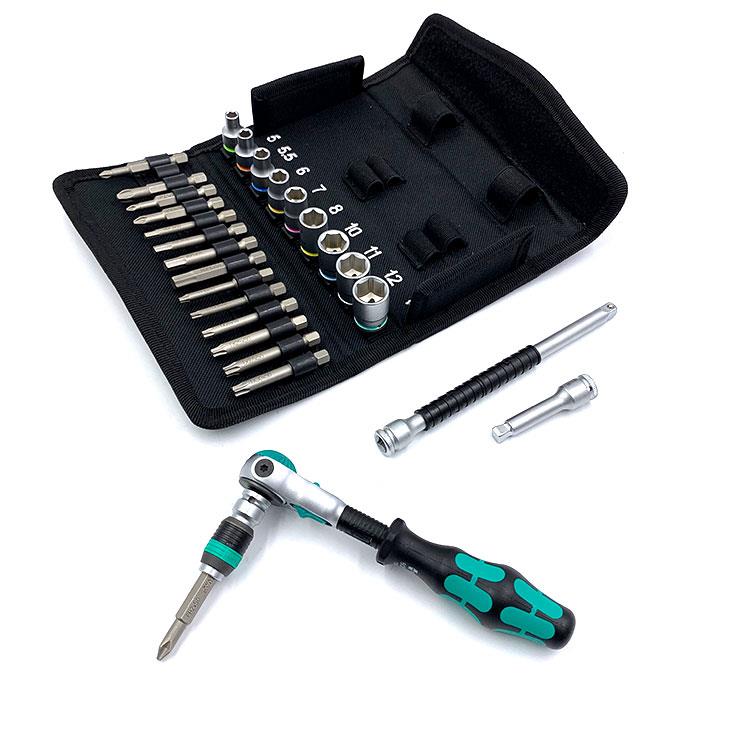 德国wera维拉进口1/4快速棘轮套筒扳手小飞套装多功能汽修工具