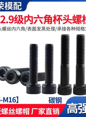 内六角螺丝12.9级杯头螺丝钉高强度螺钉圆柱头螺栓M5M6M8M10M1214