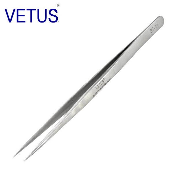 VETUS 镊子14cm原装 高弹性精细高精密不锈钢尖头粗柄镊子 ST-11