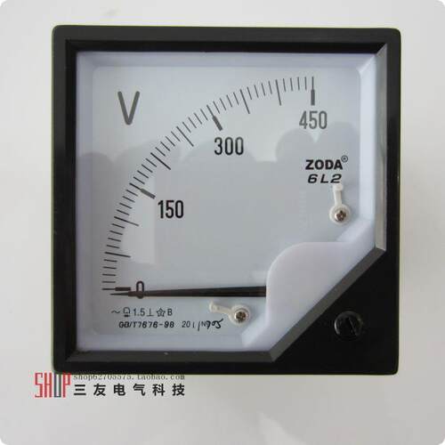 6L2交流电流表50A100A200A300A400A指针式电压表6L2-450V机械安装