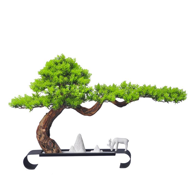 仿真迎玄客松盆景植客厅关办MZ0122公室物绿植盆栽业摆件家居装饰