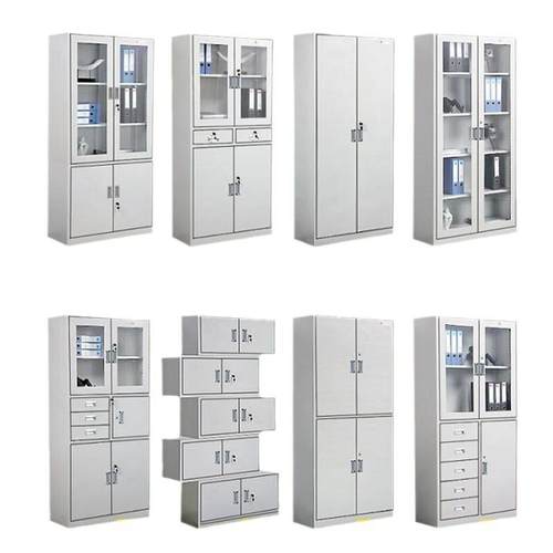 铁皮文件柜办公室钢制资料柜凭证档案柜办公储物柜带锁矮柜铁柜子