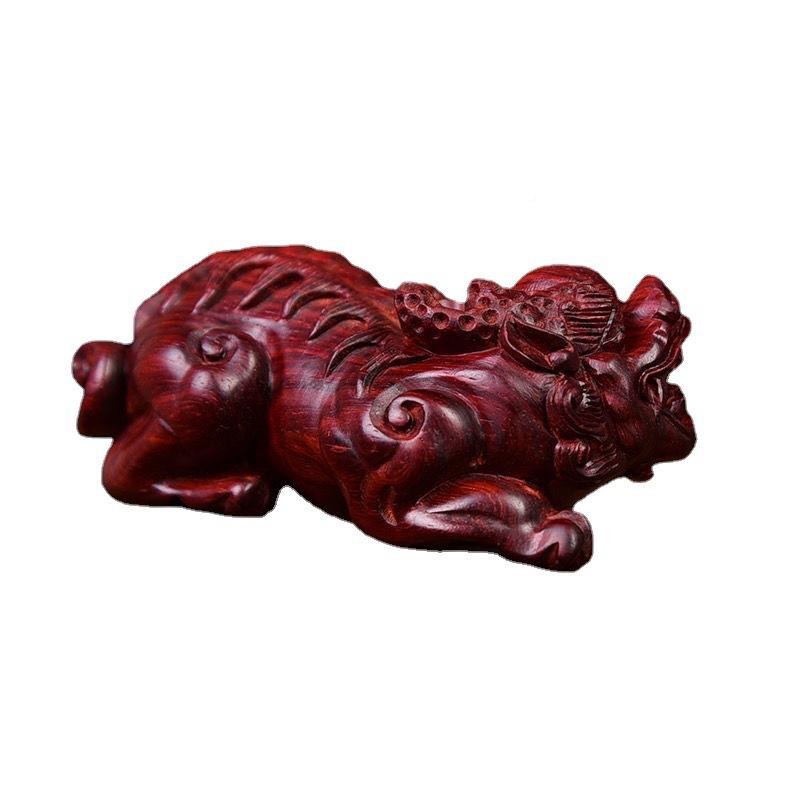 文小叶紫艺檀木雕貔貅手把件檀木手工把8130453玩实件木雕刻工品