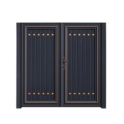 厂家供应新中式铝艺大门别墅庭院门推拉双开对开门院子铝合金小门