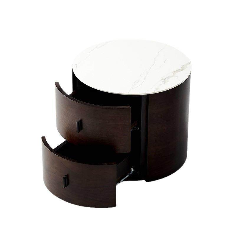 意式极简圆形床头柜烟熏卧室收纳柜实木岩板床头柜北欧40小户型,住宅家具,其它柜类,淘宝优惠券,粉丝福利购,淘宝优惠卷