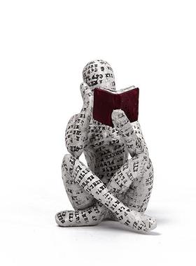 看书人物三件套家居客厅桌面办公室装饰品树脂工艺品