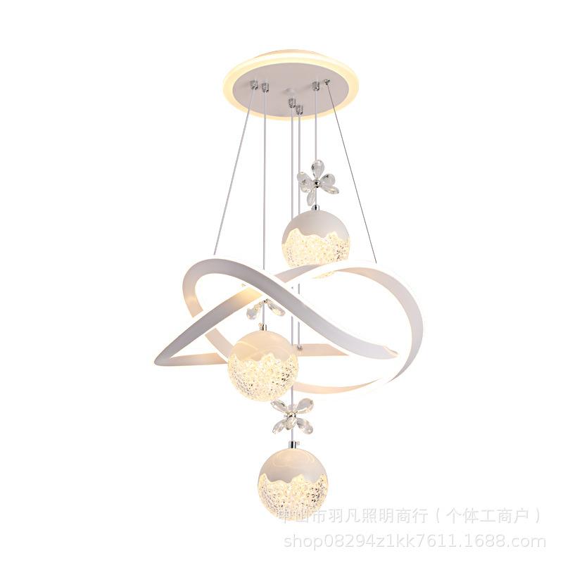 水晶餐厅吊灯简约现代创意个性吧台灯具北欧LED卧室楼梯灯饰