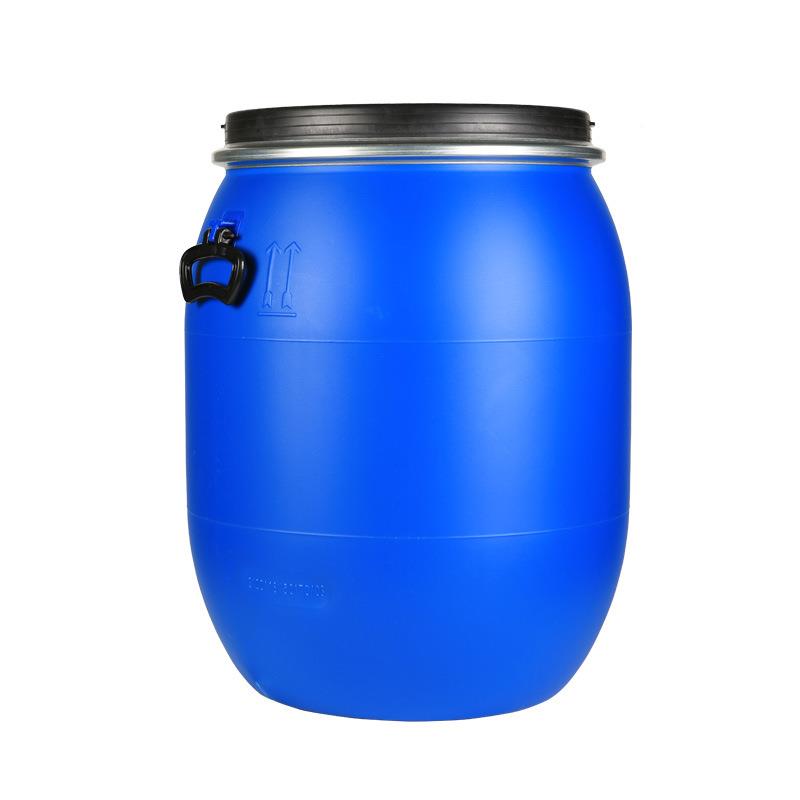加10U0L法兰桶大开口桶塑料CMC厚化桶液体涂桶料废液避光铁箍水桶