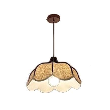 法式复古实木吧灯801日台式侘灯寂风餐桌吊中古岛台茶室布艺吊风