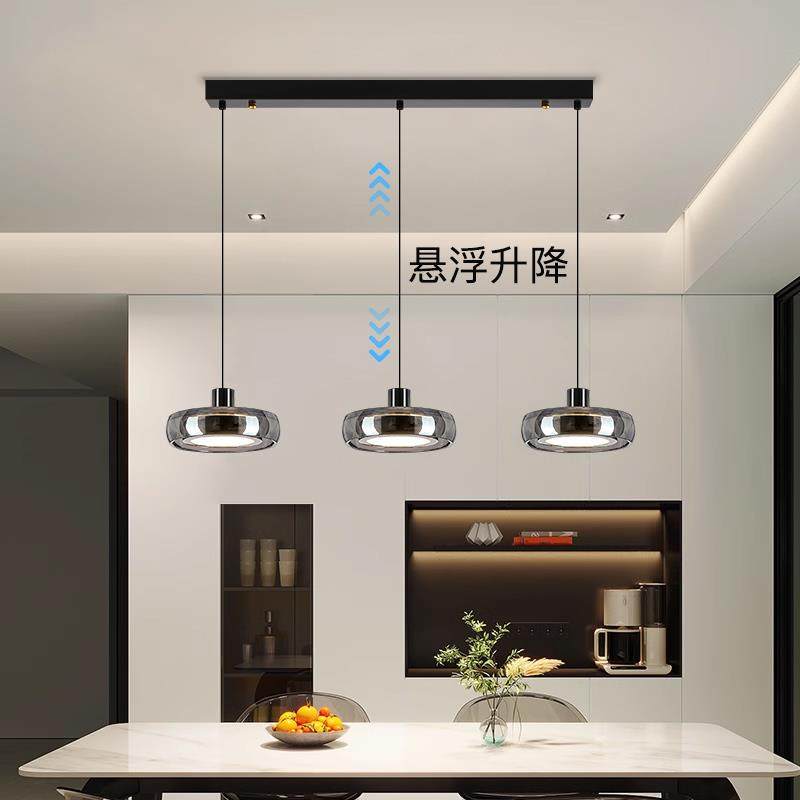 餐厅吊灯现代简约意式轻奢感2025新一字长条岛台餐桌玻璃,家装灯饰光源,智能吊灯,淘宝优惠券,粉丝福利购,淘宝优惠卷