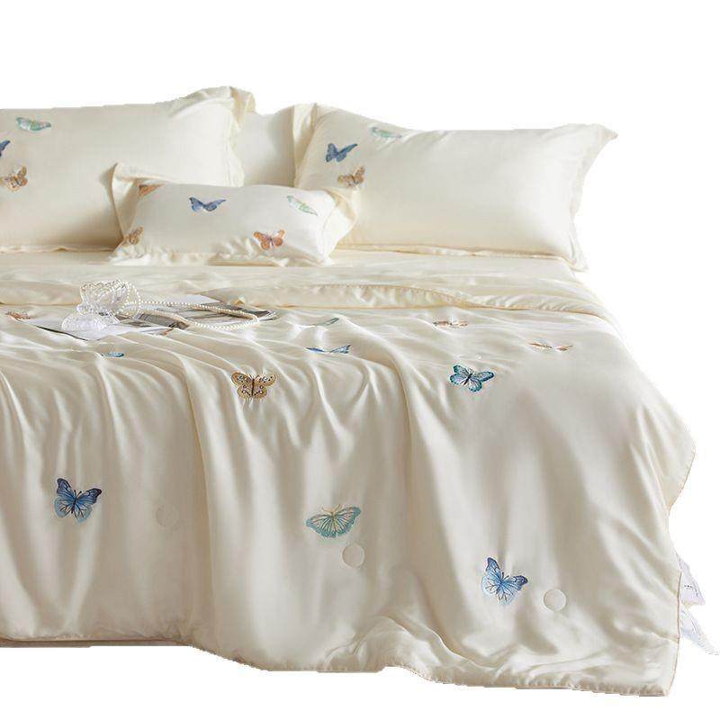 奥地利兰精天丝夏被四件套轻奢刺绣空调被夏季凉感蚕丝蛋白夏凉被,床上用品,化纤被,淘宝优惠券,粉丝福利购,淘宝优惠卷