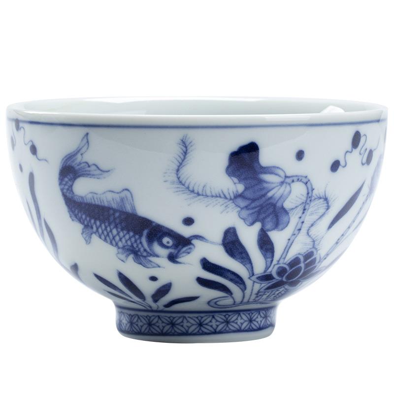 仿大古青花茗杯茶杯号景德镇陶瓷功夫茶品具宽杯主2024-9-1人杯单