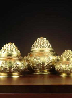 杨铜记办公室摆件铜聚宝盆五路聚宝盆五路财神聚宝盆开盖