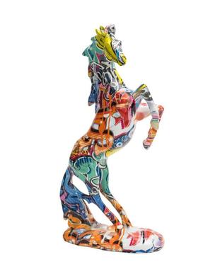 美式创意马摆件家居客厅酒柜书柜桌面水转印树脂工艺品装饰品