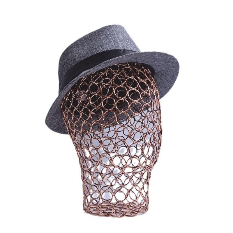 新品大色头VLG围铁艺圈圈头模帽架瑰金头玫男模黑模特头帽托士帽