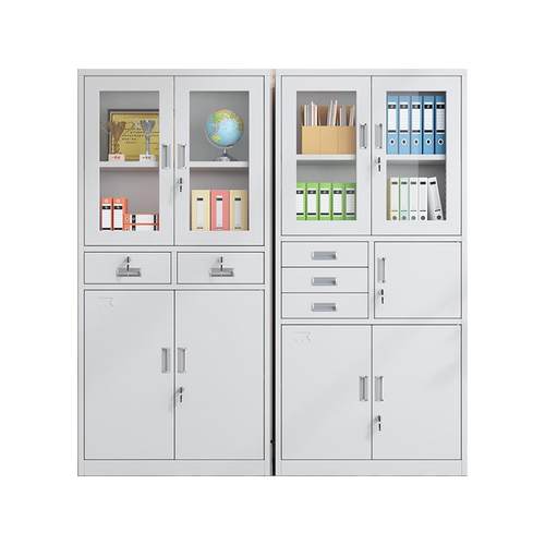 办公室文件柜铁皮柜资料凭证柜档案柜带锁钢制储物柜矮柜收纳柜子