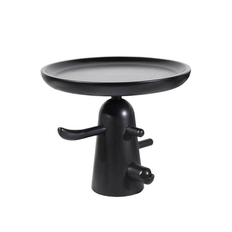 多莫欧式黑色实木果盘三件套客厅卧室电视柜茶几首饰品收纳盘软装