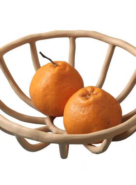 莫兰迪树脂镂空果篮客厅茶几创意家居装饰品酒店民宿收纳摆件