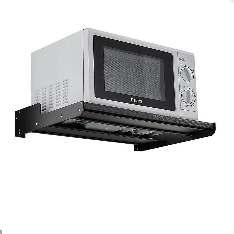 太空铝微波炉架子厨房置物架黑色壁挂式烤箱挂墙上用品收纳架支架,厨房/烹饪用具,微波炉置物架,淘宝优惠券,粉丝福利购,淘宝优惠卷