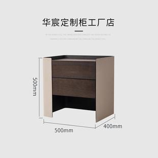 Poliform意式 极简约床头柜Chloe马鞍皮现代轻奢实木设计师床边柜
