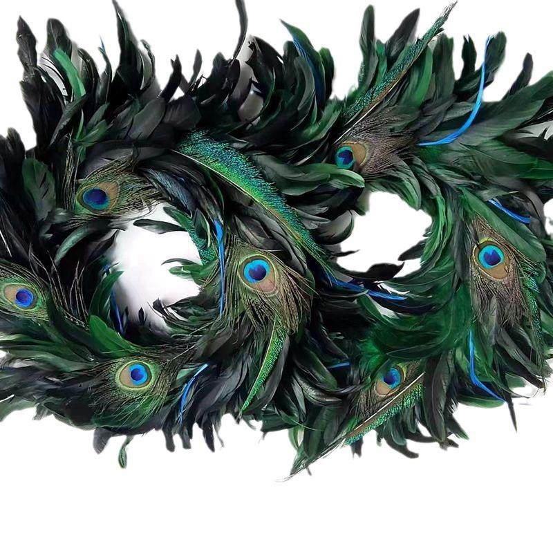 圣诞圈羽毛花环圣诞壁挂门挂墙挂商场酒店橱窗饰品