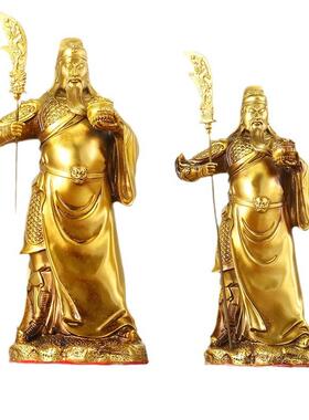 黄铜托宝关公铜聚宝盆关公武财神摆件办公室家居桌面礼品