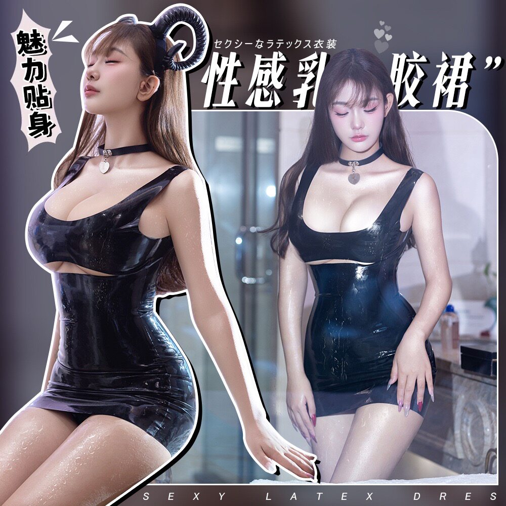 内衣紧身高弹纯欲舒适性感跨境皮质夜店包臀乳胶连衣裙女睡裙