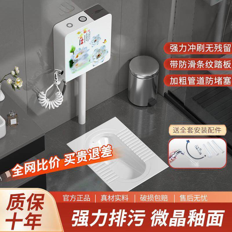 蹲便器水箱卫生间后排蹲坑便池大便器大号特大号家用工厂直销