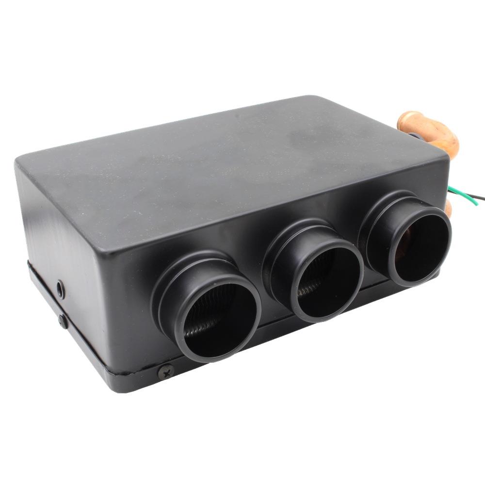 汽车除霜器12V24V车载暖风加热采暖小型取暖器三孔水暖加热风机