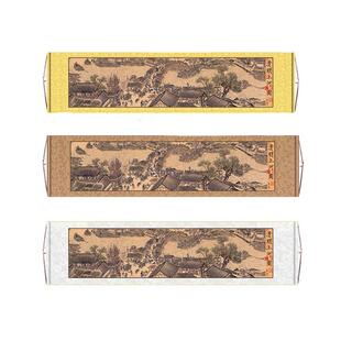 清明上河图卷轴客厅装饰画挂轴客厅高级感办公茶室玄关挂画丝绸画
