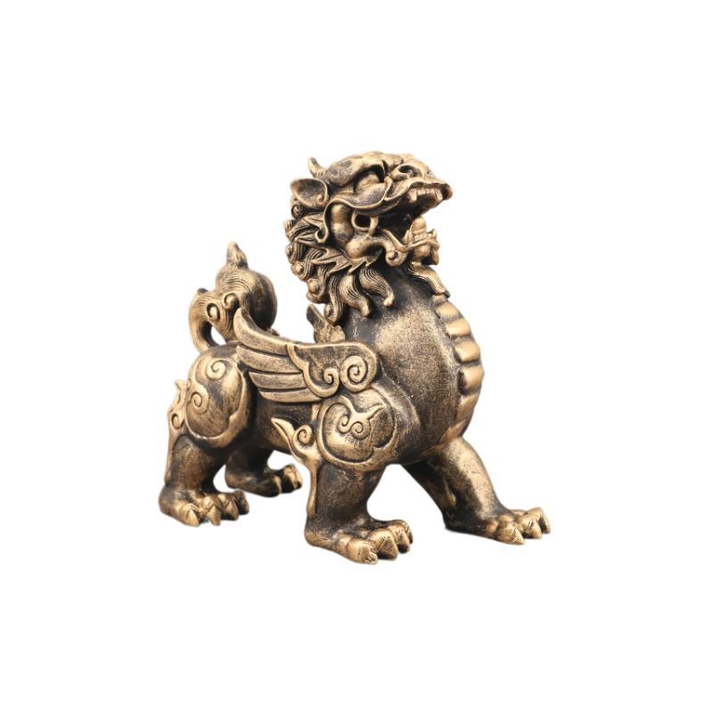 现代简约古铜色树脂貔貅开业镇宅装饰摆件办公室书房软装家居饰品