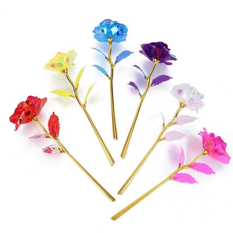 彩色金箔花金色玫瑰花束家具客厅装饰情人节水晶花礼物拍照道具,家居饰品,餐桌花艺,淘宝优惠券,粉丝福利购,淘宝优惠卷