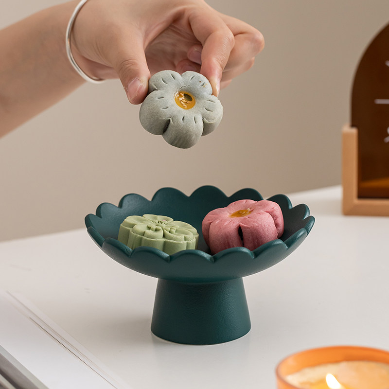 中式简约陶瓷高脚盘高脚盘中式点心盘茶点盘干果篮托盘供佛果盘,餐饮具,果盆/果盘/果篮,淘宝优惠券,粉丝福利购,淘宝优惠卷