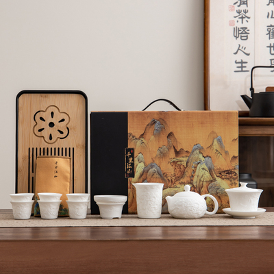 中式白瓷功夫茶具套装