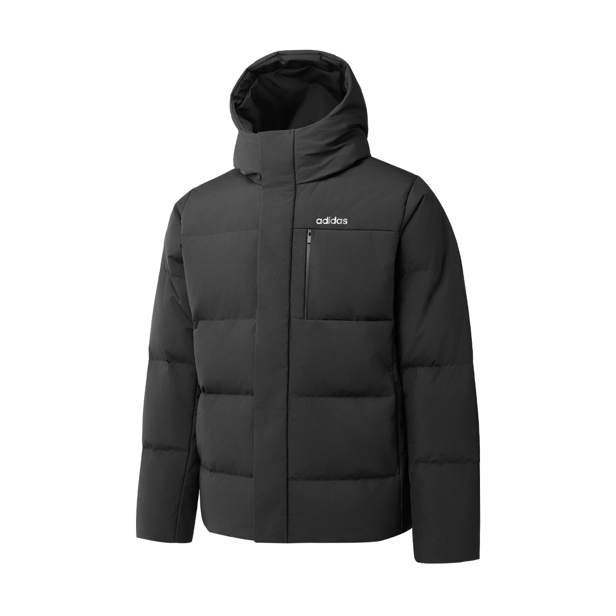 【自营】adidas男拼色连帽羽绒服冬季外套户外短款运动上衣KX5348