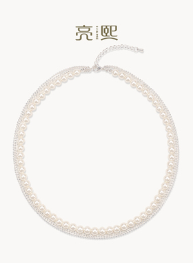亮熙玲珑珠韵系列多层次珍珠满天星项链小众轻奢设计感锁骨链