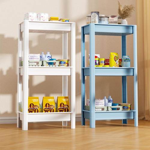 美丽雅置物架落地多层可移动书架零食杂物桌面旁阅读收纳整理书柜