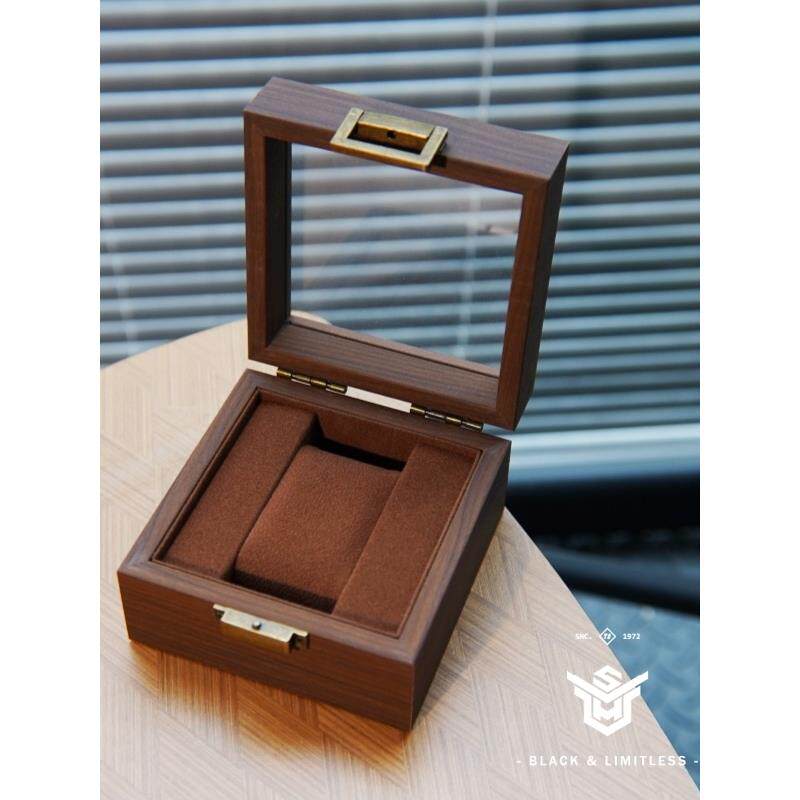 手表收纳单表位黑胡桃木纹高档木质表盒机械腕表展示收藏轻奢时尚