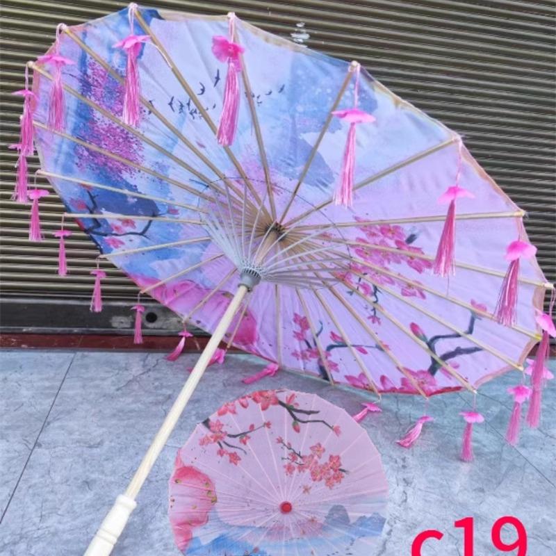 印花流苏瓣伞舞蹈伞古风走秀照汉服跳舞演出民族风回娘家广场舞伞