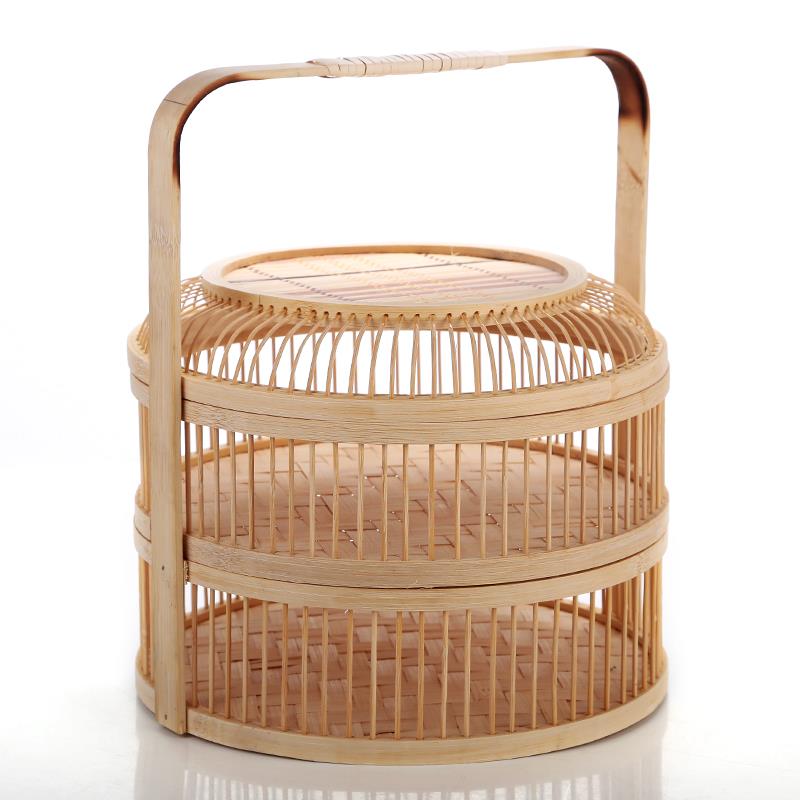 水蜜桃的高档水果手工编织精品竹编竹篮子竹包装礼盒购物篮篮手提