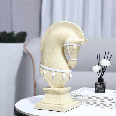 软欧式艺极简抽象树脂马2241头雕塑术摆件电柜视样板房酒店装家居