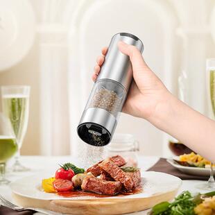 动黑胡器椒海KYMQ-37A盐研磨厨房亚味麻电家用自动调瓶罐不锈钢研