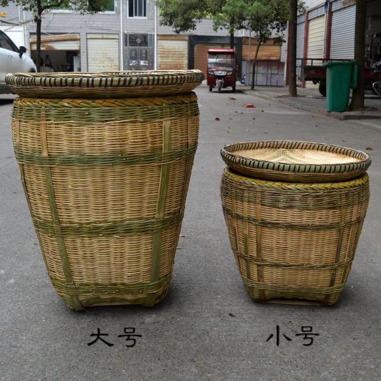 湖南特产纯工编织匾竹篮竹小号大号筐手超篓竹制品竹箩筐市陈列