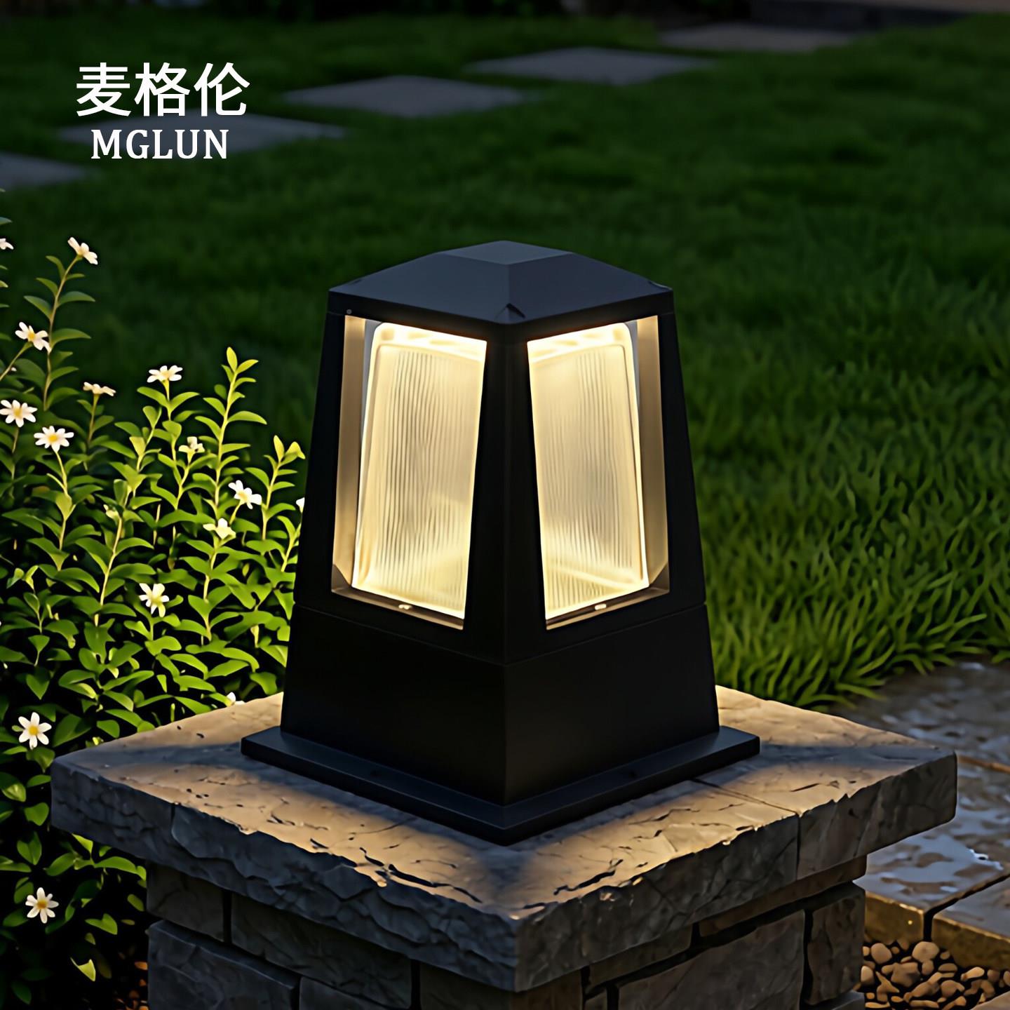 外防水户庭院柱子氛围头灯栏立柱灯北欧别墅门柱接电栅灯景观柱灯